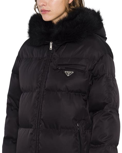 prada down jacket women'|prada re nylon puffer jacket.